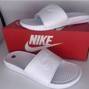 Nike White Slide Sandals